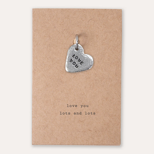 'Love You' Heart Charm (pack of 3)