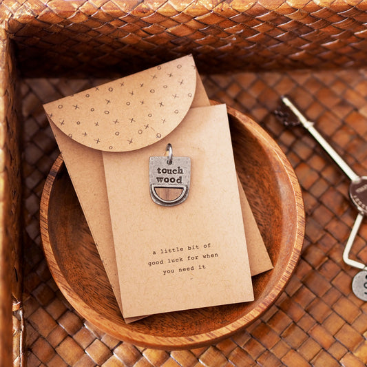 'Touch Wood' Keyring Charm (pack of 3)